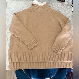 Tuckernuck Beige Knit Sweater with White Collar